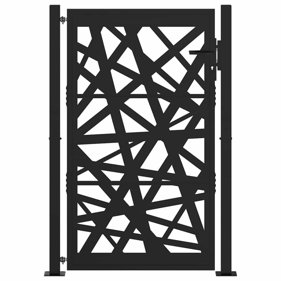 Puerta de jardín de acero negra diseño luminoso 105x155
