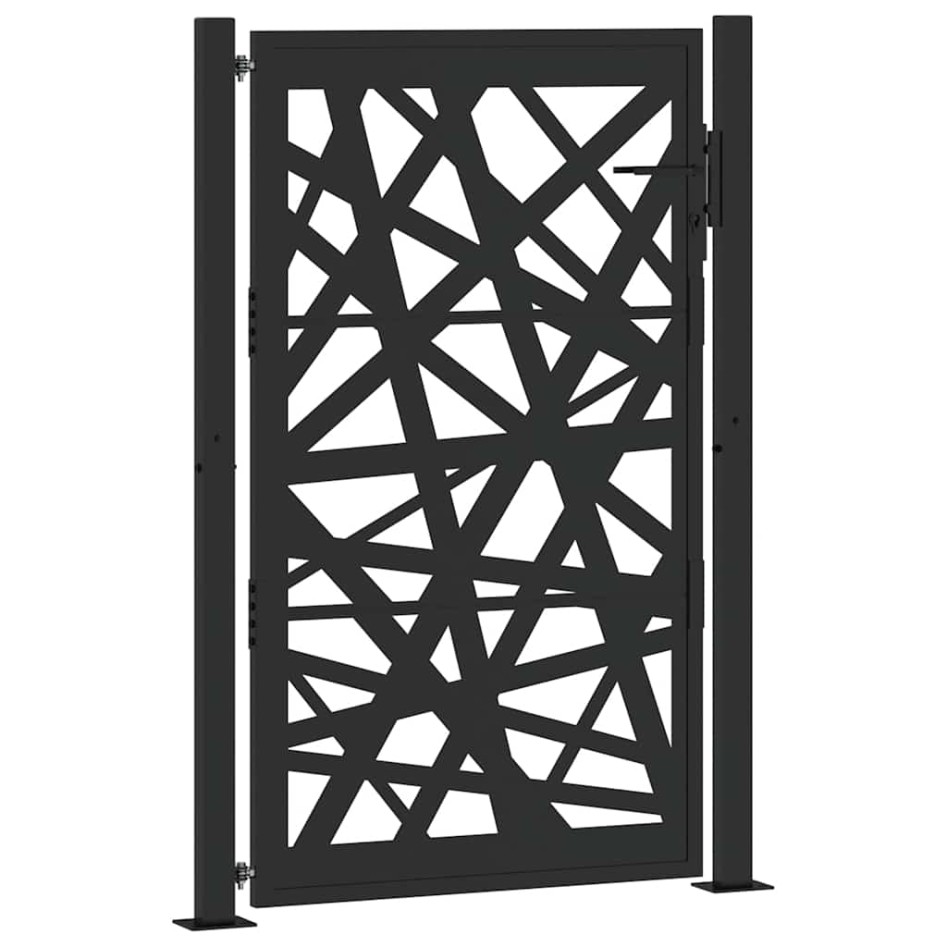 Puerta de jardín de acero negra diseño luminoso 105x155