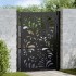 Puerta de jardín diseño ondulado de acero negro 105x130