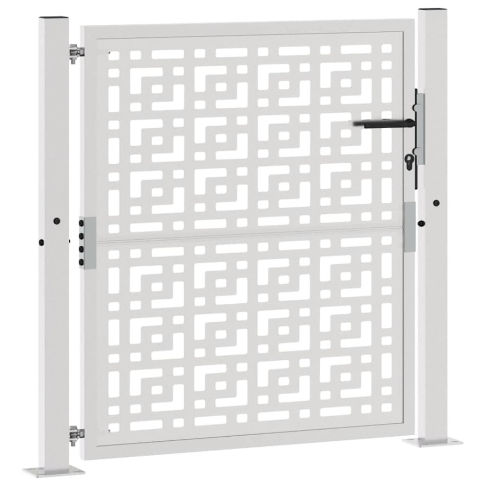 Puerta de jardín diseño en cruz de acero desgastado 105x105