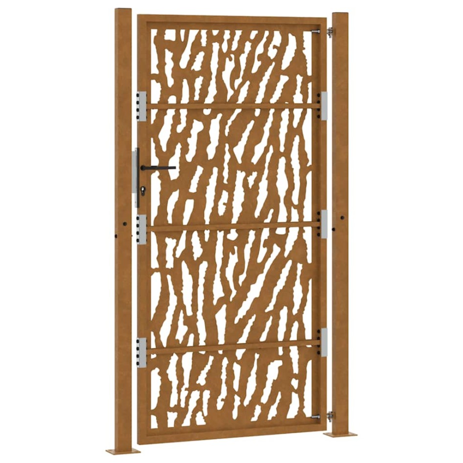 Puerta de jardín diseño con listón acero desgastado 105x180