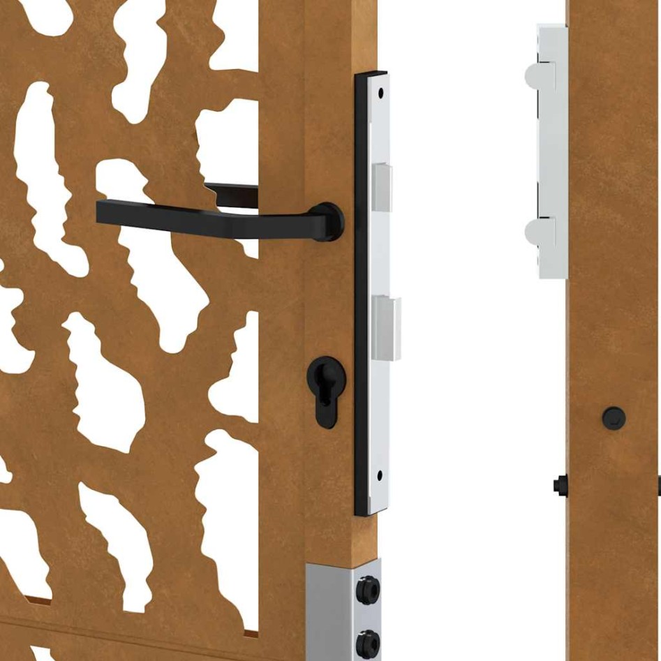 Puerta de jardín diseño con listón acero desgastado 105x180