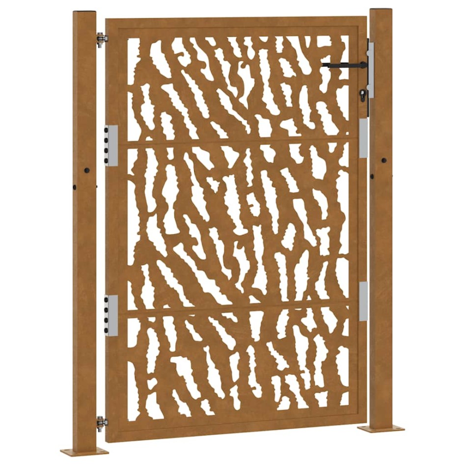 Puerta de jardín diseño con listón acero desgastado 105x130