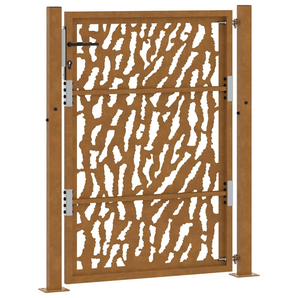 Puerta de jardín diseño con listón acero desgastado 105x130