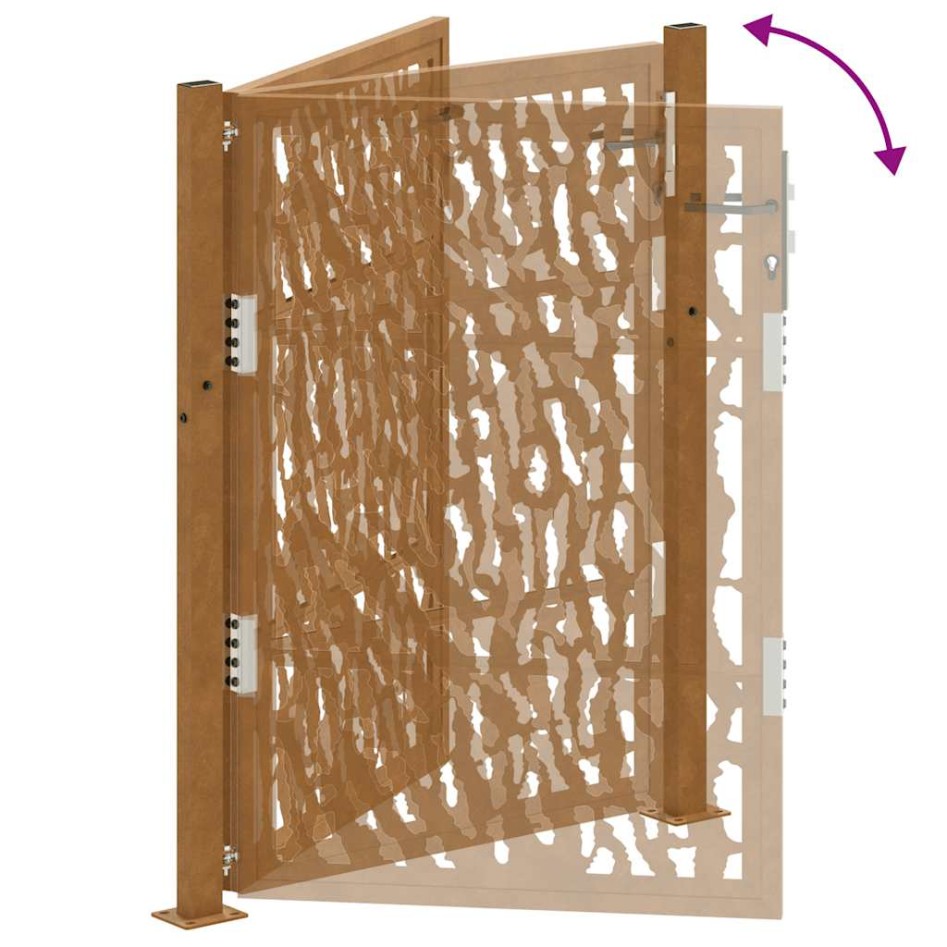 Puerta de jardín diseño con listón acero desgastado 105x130