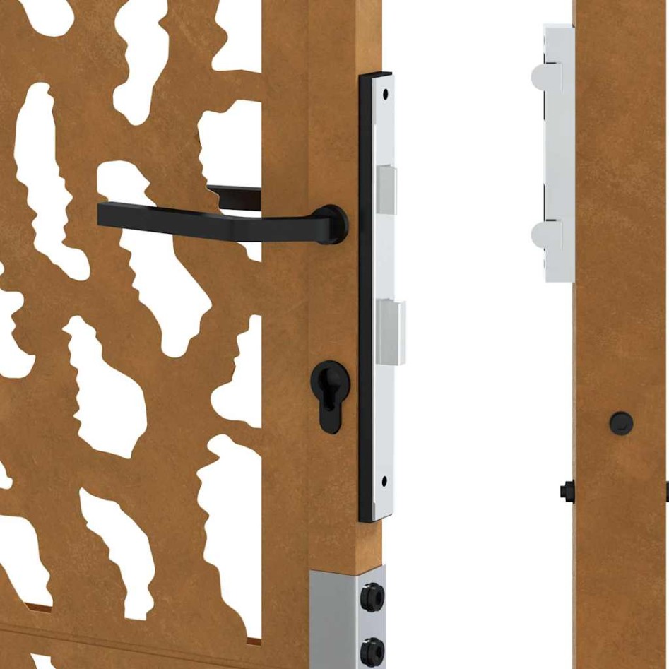 Puerta de jardín diseño con listón acero desgastado 105x130