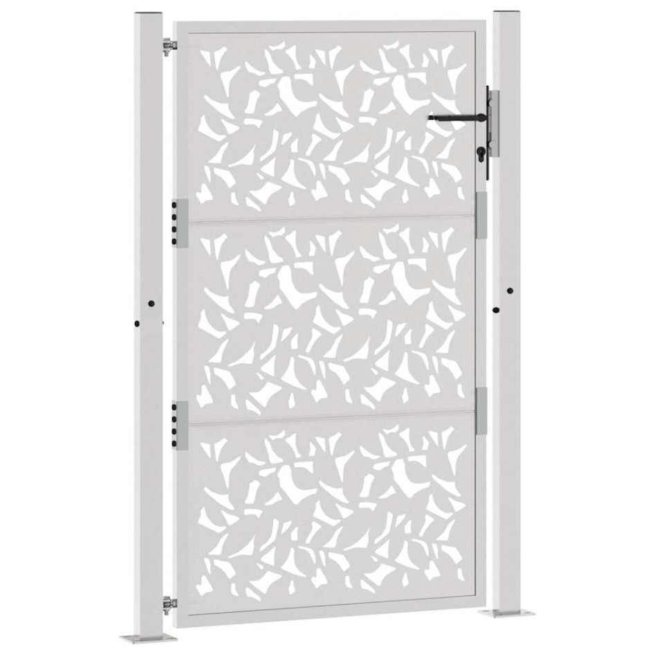 Puerta de jardín diseño de hojas de acero desgastado 105x155