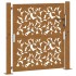 Puerta de jardín diseño de hojas de acero desgastado 105x105