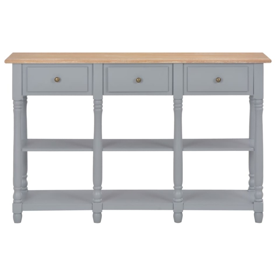 Mesa consola de MDF gris 120x30x76