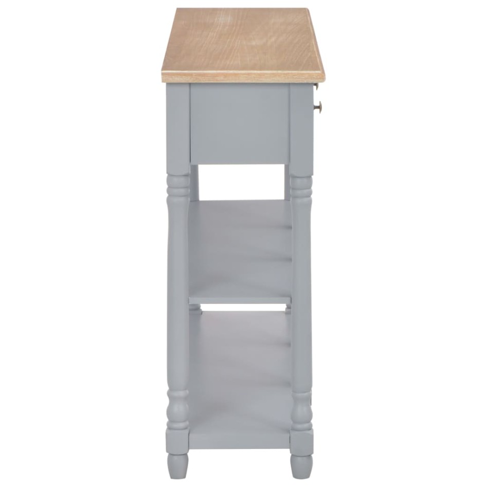 Mesa consola de MDF gris 120x30x76