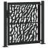 Puerta de jardín negra con diseño de carril de acero 105x106