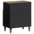 Mesita de noche madera maciza de mango gris claro 50x33x60