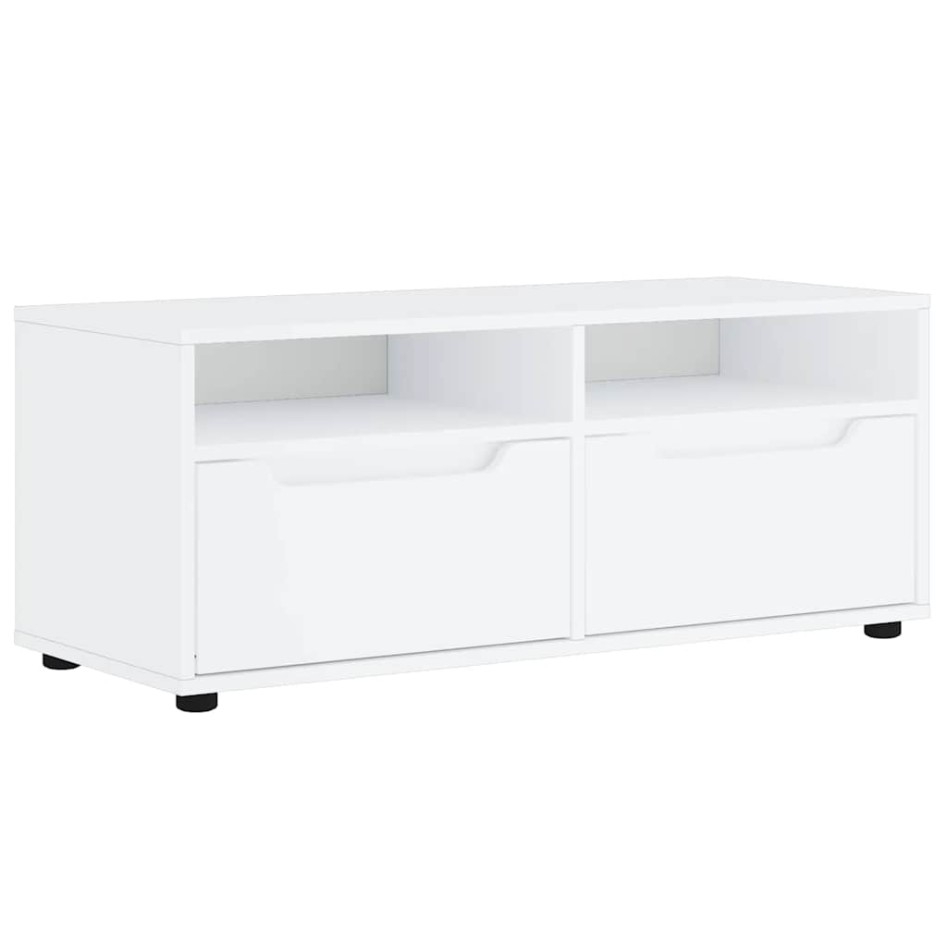 Mueble de TV VISNES blanco 100x40x38 cm madera de
