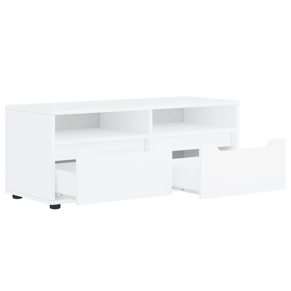 Mueble de TV VISNES blanco 100x40x38 cm madera de