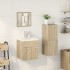 Juego de muebles de baño 4 pzas contrachapada roble