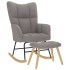 Sillón mecedora con taburete tela gris
