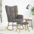 Sillón mecedora con taburete tela gris