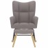 Sillón mecedora con taburete tela gris