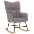 Sillón mecedora con taburete tela gris