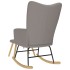 Sillón mecedora con taburete tela gris