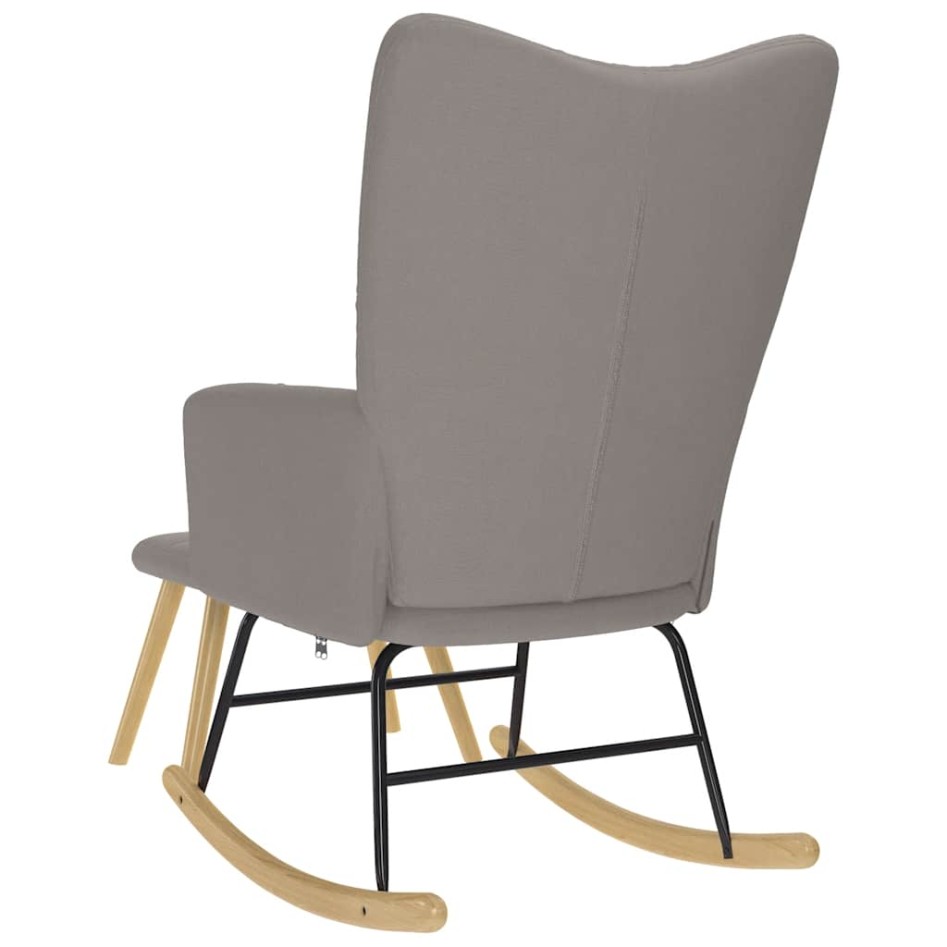 Sillón mecedora con taburete tela gris