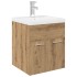 Mueble para lavabo con lavabo integrado y grifo roble