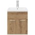 Mueble para lavabo con lavabo integrado y grifo roble