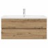 Mueble para lavabo con lavabo integrado y grifo roble