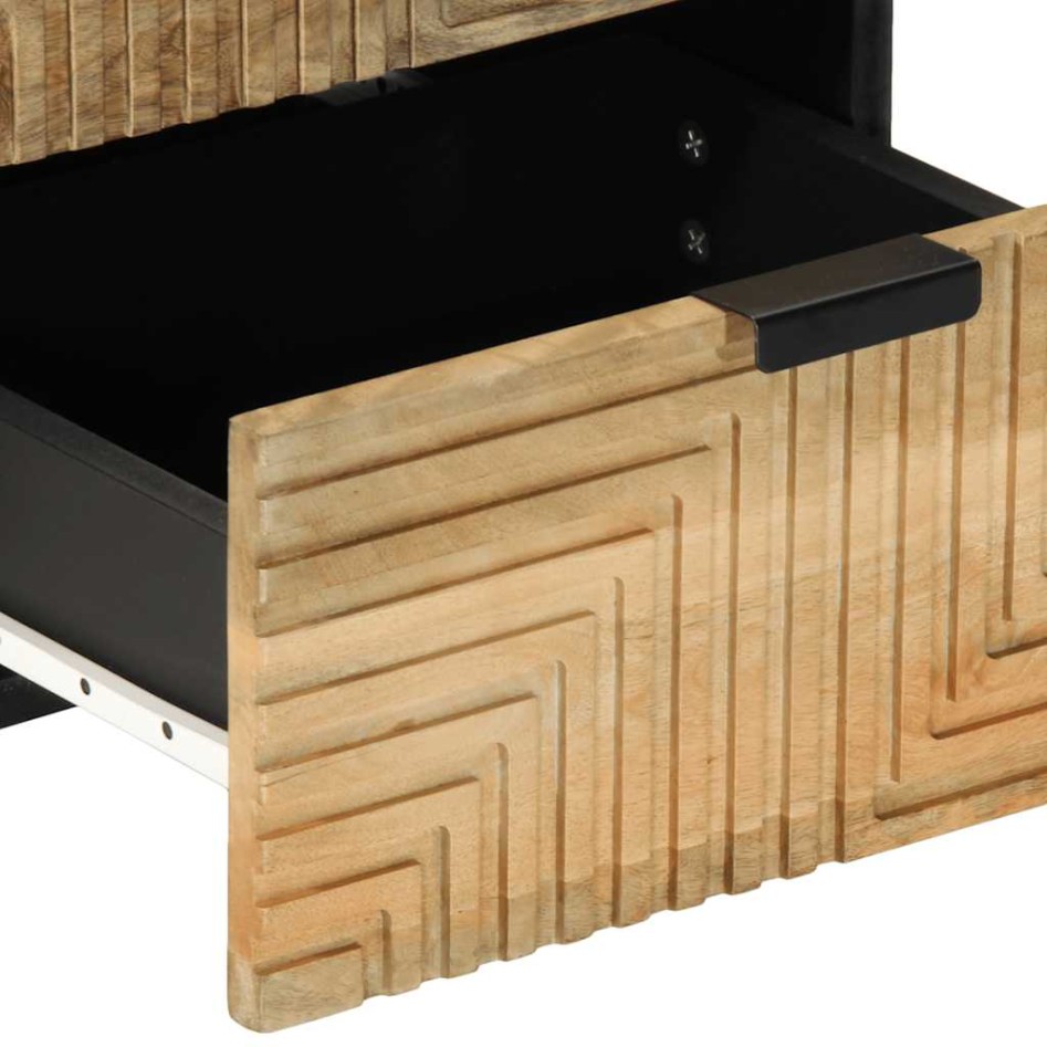 Mesitas de noche 2 uds madera maciza de mango marrón