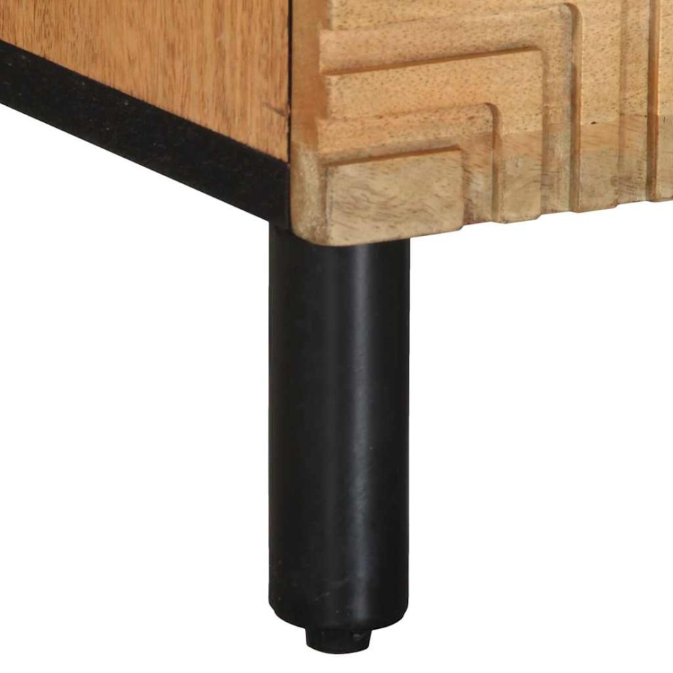 Mesitas de noche 2 uds madera maciza de mango marrón