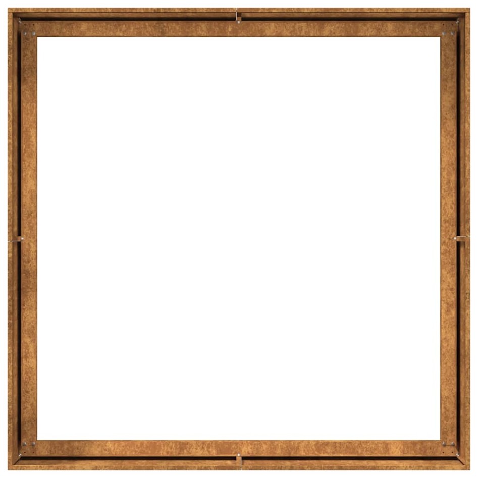 Jardinera oxidada 100x100x40 cm acero