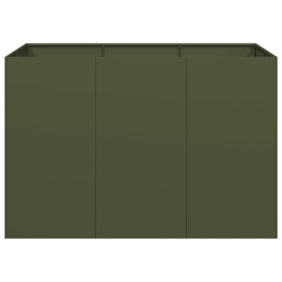 Jardinera acero verde oliva 120x80x80