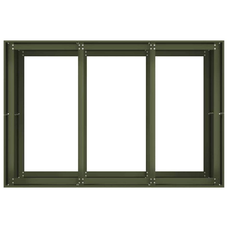 Jardinera acero verde oliva 120x80x80