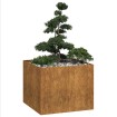 Jardinera oxidada 100x100x80 cm acero corten