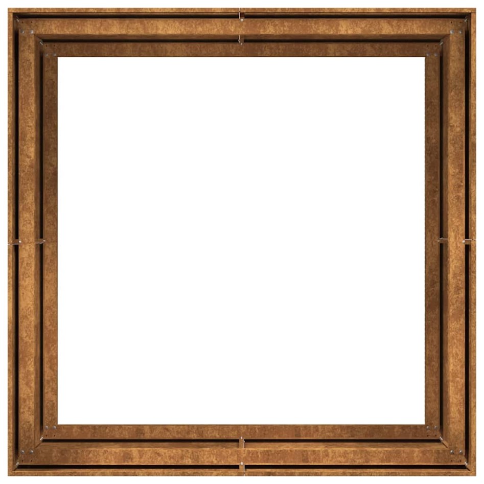 Jardinera oxidada 100x100x80 cm acero