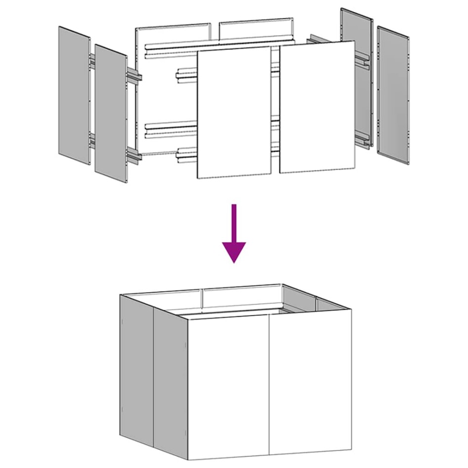Jardinera oxidada 100x100x80 cm acero