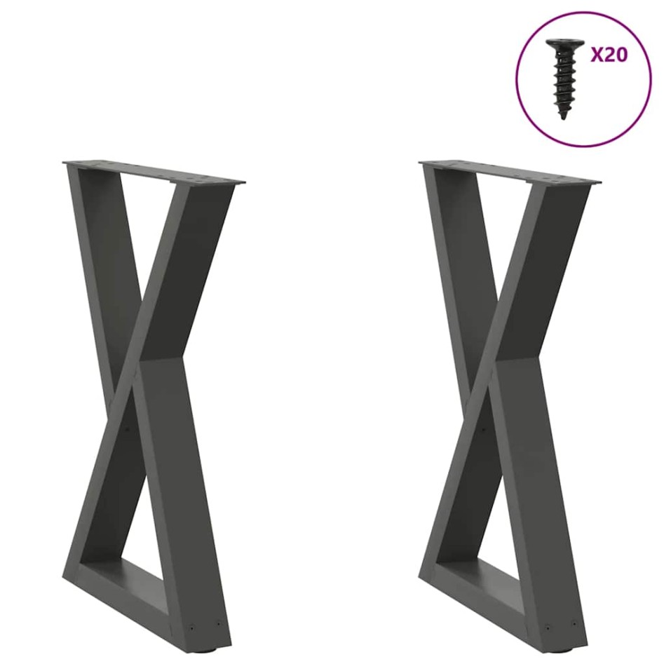 Patas de mesa de comedor 2 uds acero antracita 50x(72-73,3)