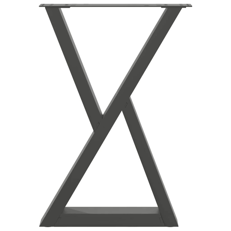 Patas de mesa de comedor 2 uds acero antracita 50x(72-73,3)