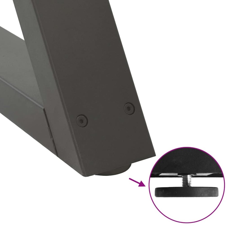 Patas de mesa de comedor 2 uds acero antracita 50x(72-73,3)