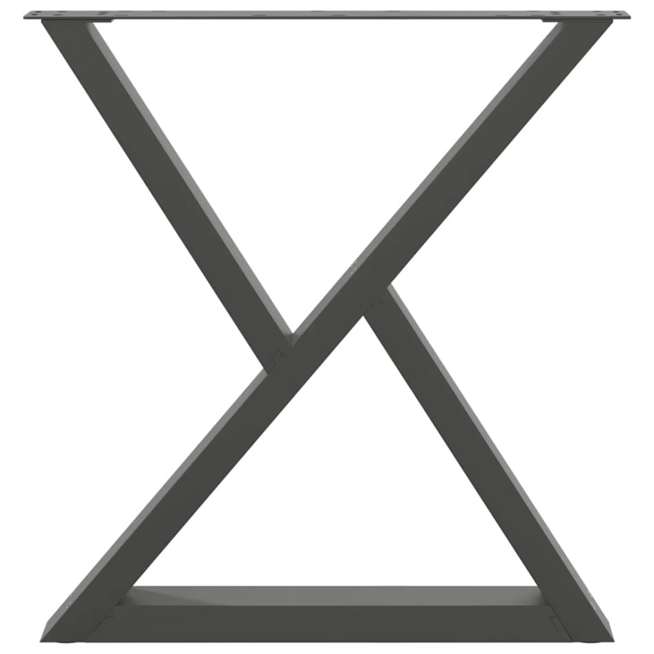 Patas para mesa de comedor 2uds antracita acero 70x(72-73,3)