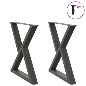 Patas para mesa de comedor 2 uds antracita acero