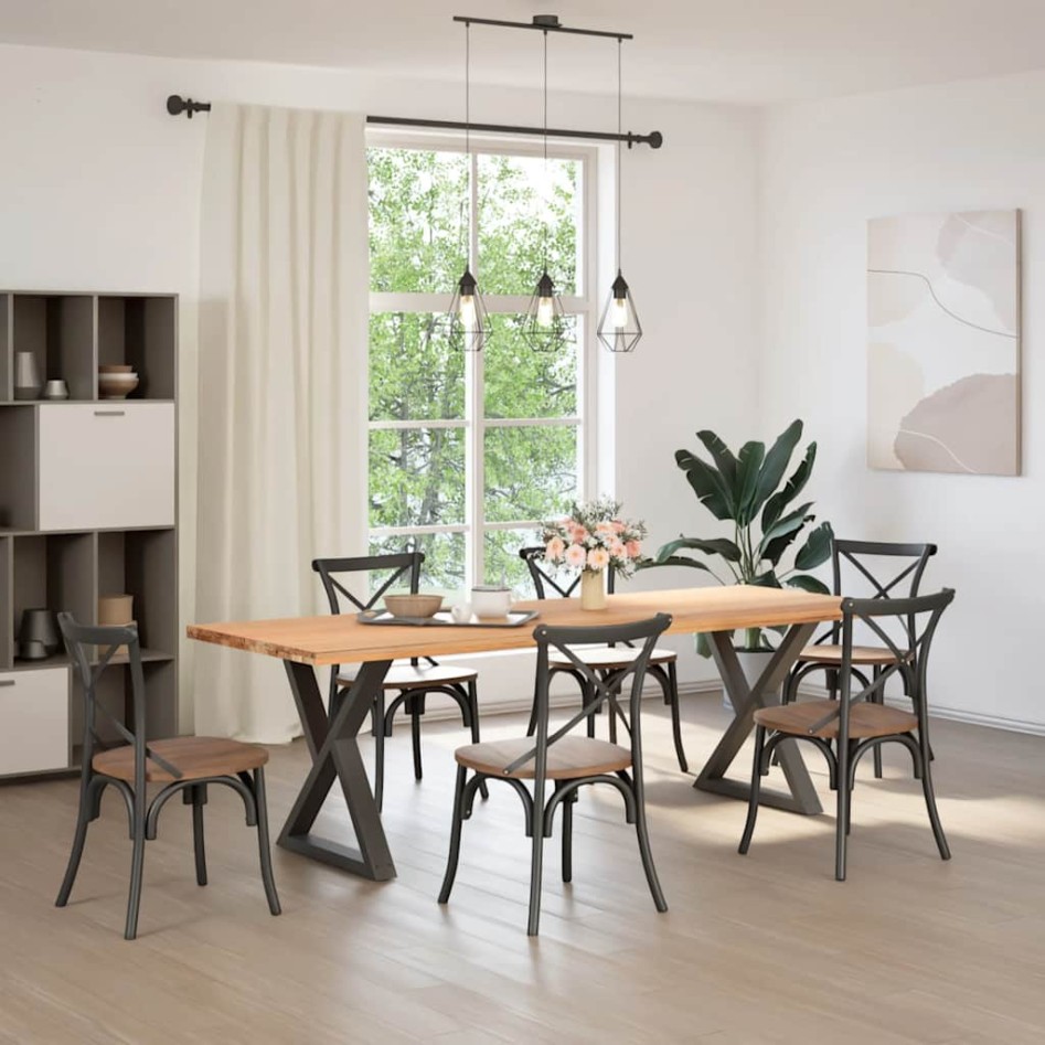 Patas para mesa de comedor 2 uds antracita acero