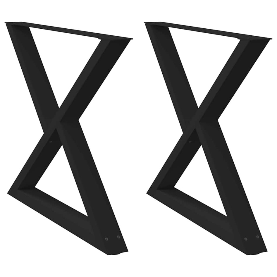 Patas para mesa de comedor 2 uds acero negro 90x(72-73,3)