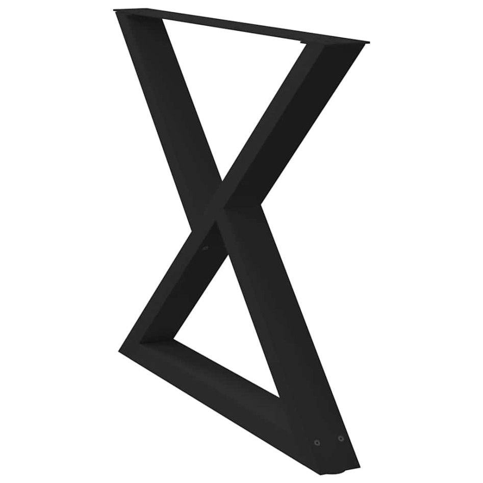 Patas para mesa de comedor 2 uds acero negro 90x(72-73,3)