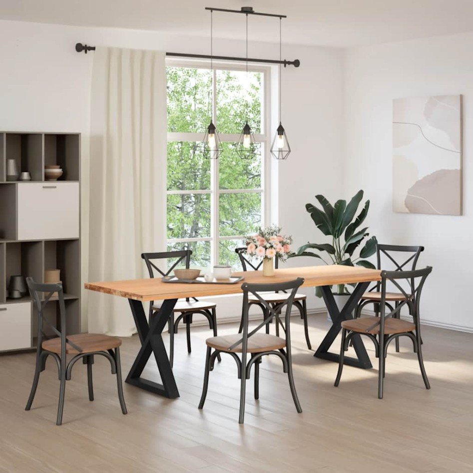 Patas para mesa de comedor 2 uds negro 70x(72-73,3)