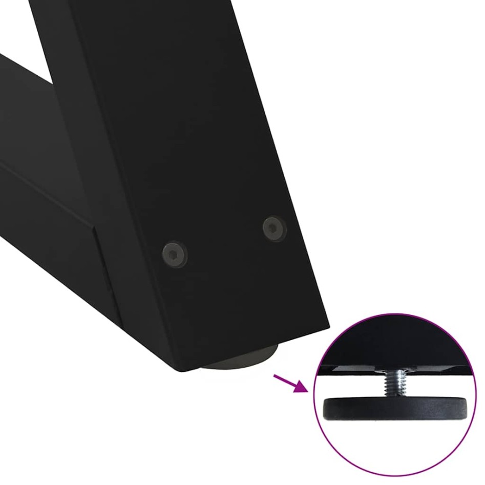 Patas para mesa de comedor 2 uds negro 70x(72-73,3)