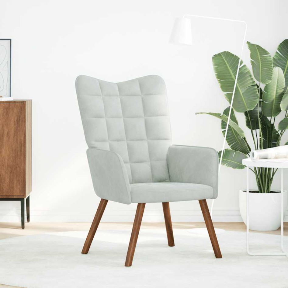 Silla de relajación de terciopelo gris