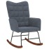 Silla mecedora de terciopelo gris