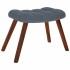 Mecedora con taburete de terciopelo gris