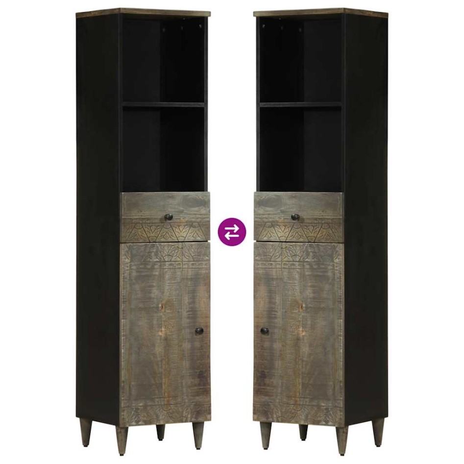 Mueble de baño madera maciza de mango 38x33x160